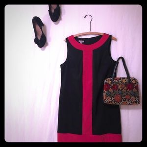 Perfect Black and Dark Pink Colorblock Dress